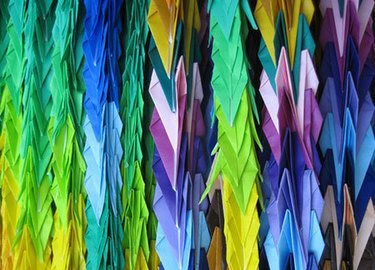 Origami cranes in Hiroshima